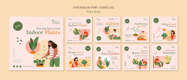 Plant Shop Instagram Posts Template