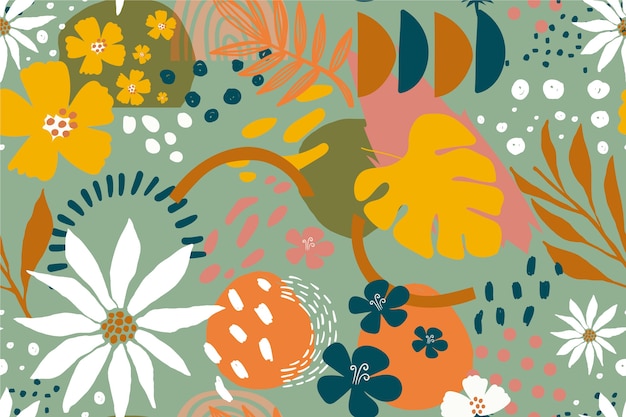 Flat Floral Pattern Design Vector Templates for Free Download