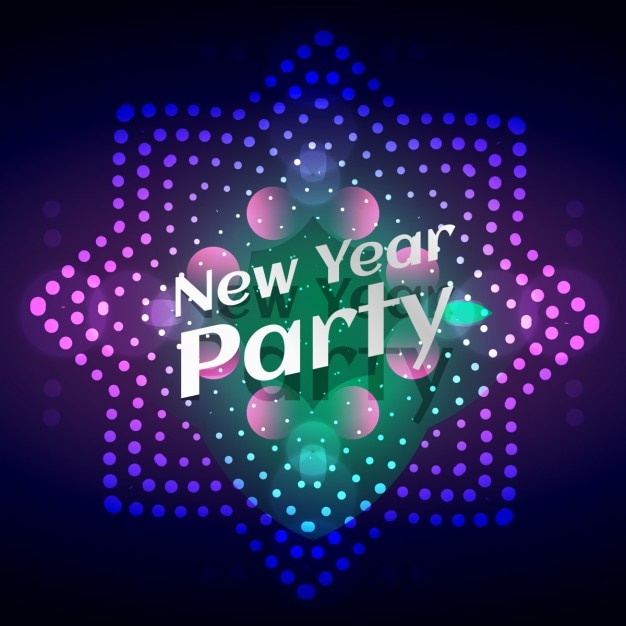 Vector Template: Glowing New Year Party Card