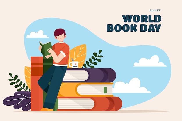 World Book Day Celebration: Flat Background