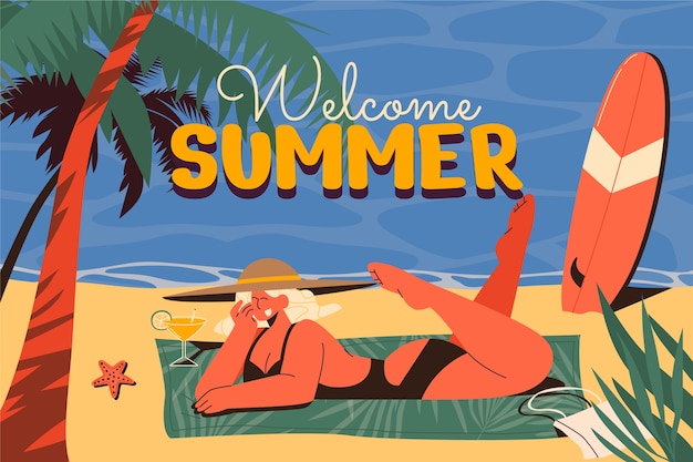 Vector Templates: Flat Summer Background Free Download