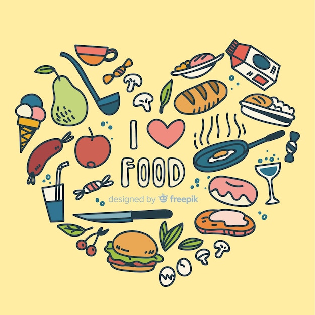 Hand drawn food background