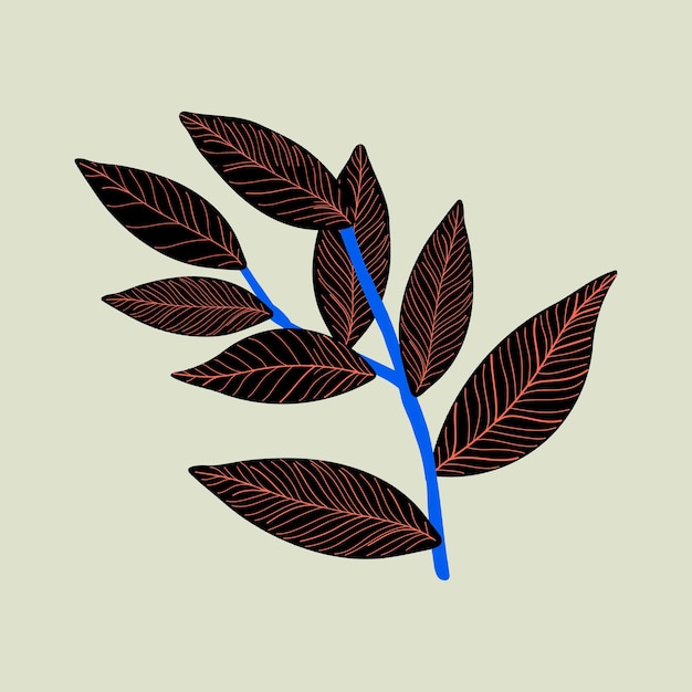 Black Leaf Tropical Illustration