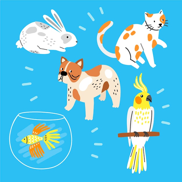 Vector Templates: Collection of Different Pets Free to Download