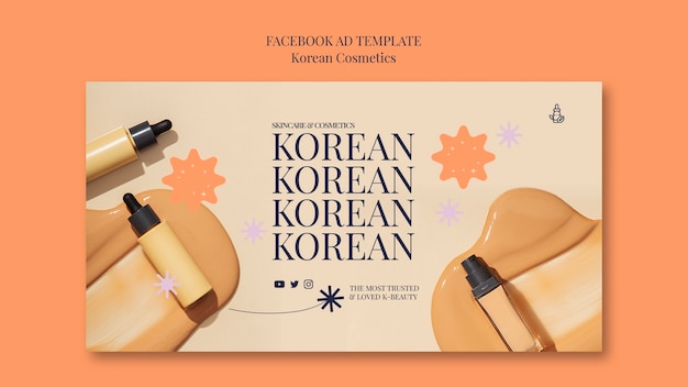 Korean Beauty and Skincare Cosmetics Social Media Promo Template – Free Stock Photo Download