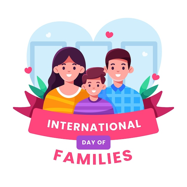 Flat international day of families illustration