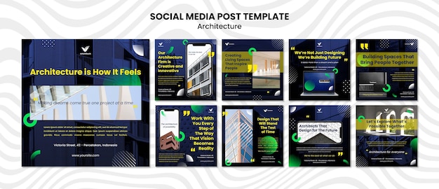 Flat Design Architecture Instagram Post Template