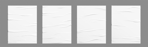 Glued Wrinkle Paper Wall Poster Street Mockup