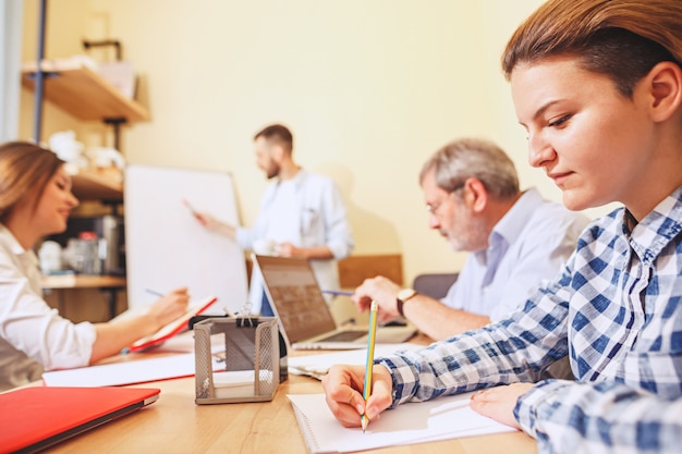 Team Job: Young Businessmen Working with New Project in Office