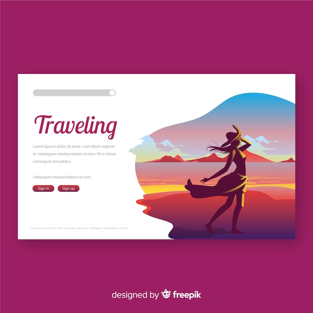 Travel Landing Page Vector Templates for free download