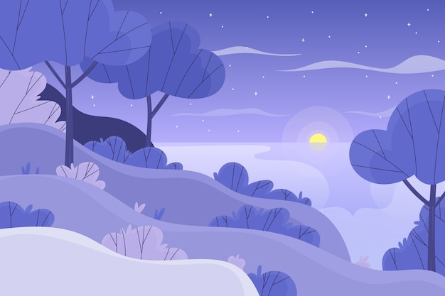 Hand Drawn Flat Winter Solstice Background