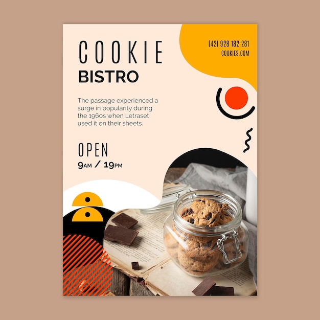 Vector Cookies Flyer Template for Free Download