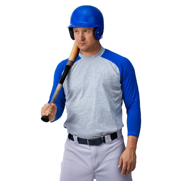 Baseball player isolated