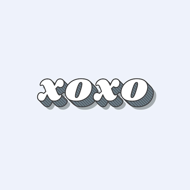 XOXO Retro Bold Love Theme Font Style Illustration