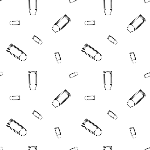 Black and White Chrome Bullets Seamless Pattern Background