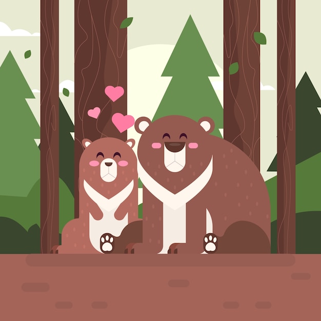 Adorable Valentine’s Day Animal Couple – Free Download