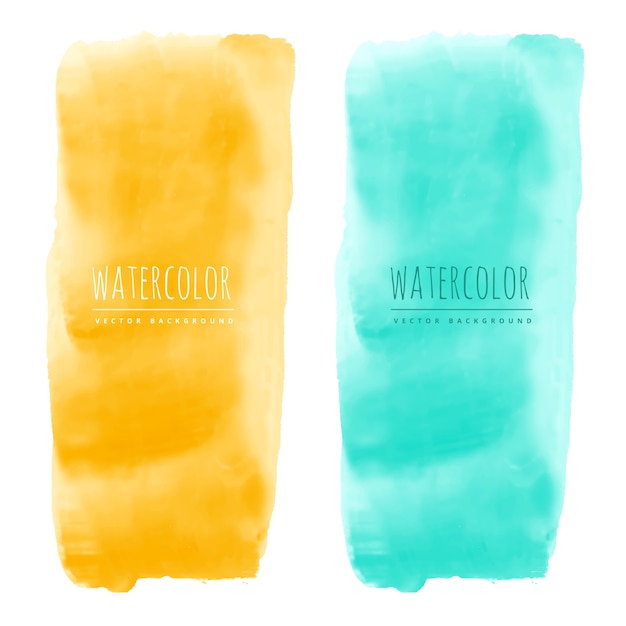 Yellow and Blue Watercolor Stain Background