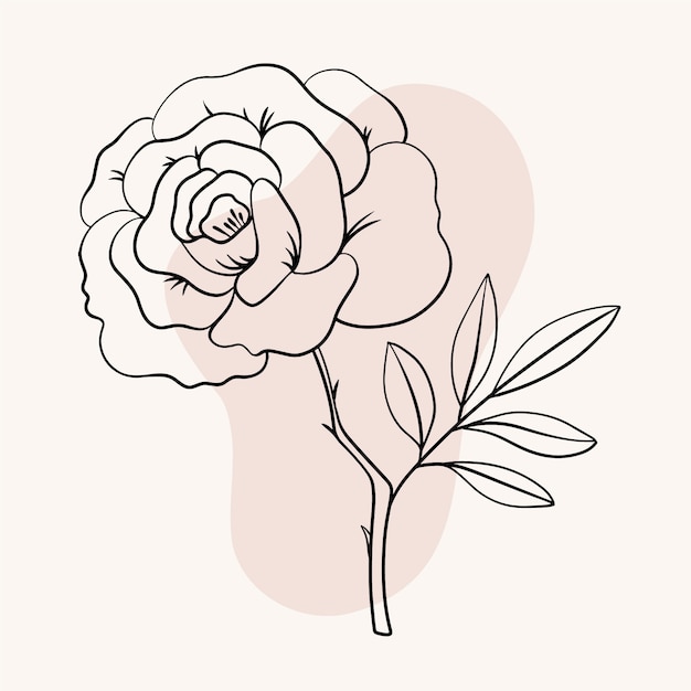 Flat simple flower outline illustration Free Download