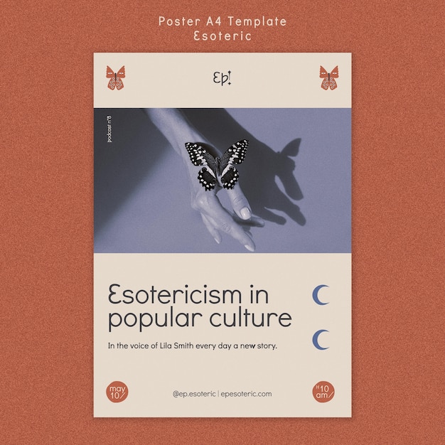 Vertical poster template for mysticism and esotericism