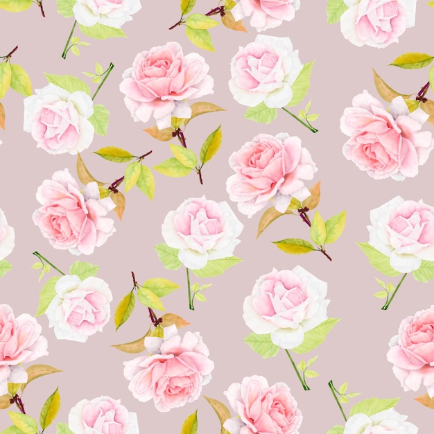 Watercolor floral seamless pattern design