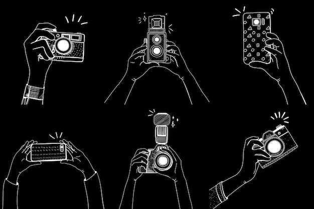 DSLR Analog Mobile Phone Mixed Snap Icon