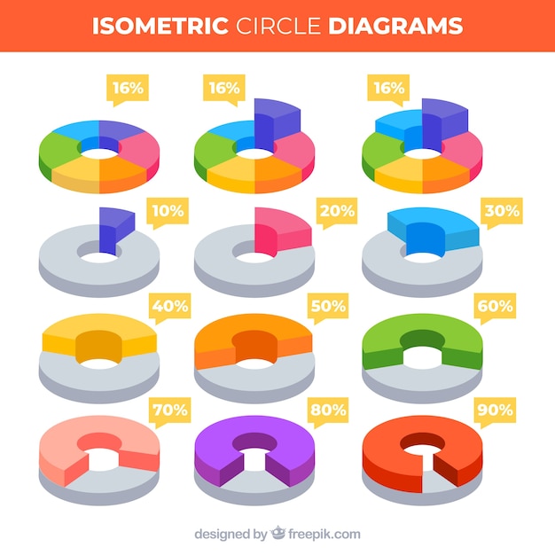 Colourful Isometric Infographic Elements