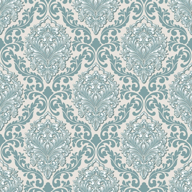 Volumetric damask seamless pattern for free download