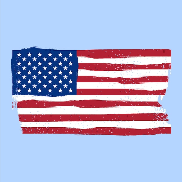 Flat Design Grunge American Flag Background