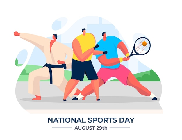 National Sports Day illustration Free Download