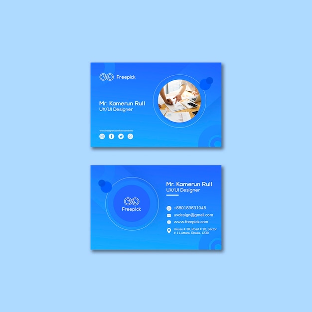 Social Media Web Template for Business Cards