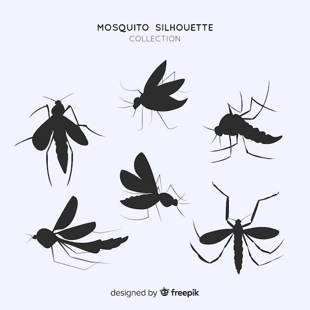 Vector Templates: Flat Pack of Mosquito Silhouettes (Free Download)