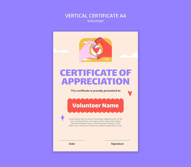 Flat design volunteer template – Free download