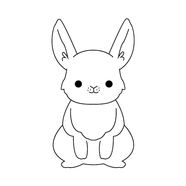 Vector Templates: Hand drawn bunny outline illustration