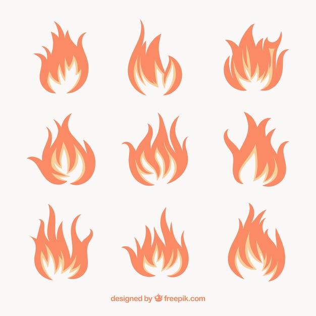 Decorative Flames in Flat Design