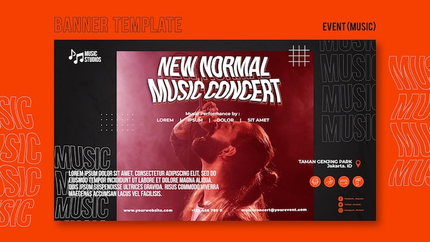 New Normal Music Concert Banner Template