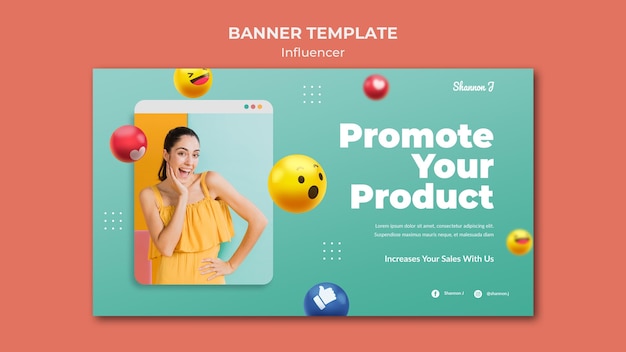 Influencer Horizontal Banner Template