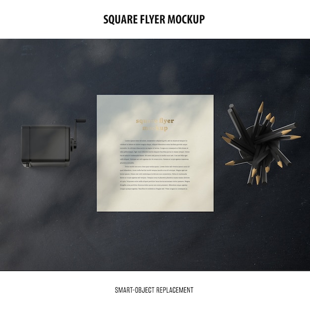 Square Flyer Mockup for Free Download