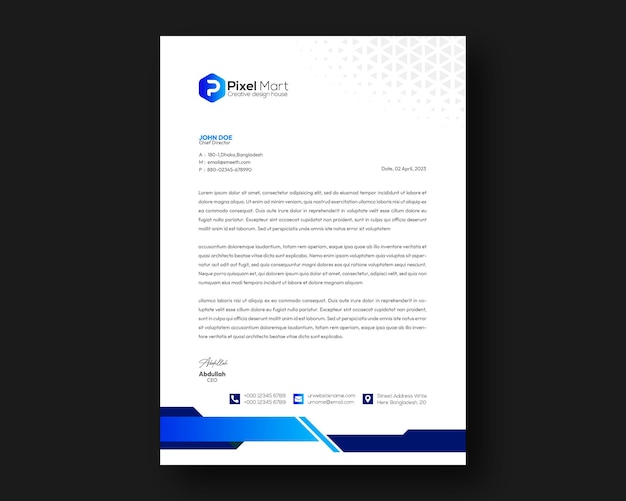 Professional Creative Letterhead Template Design