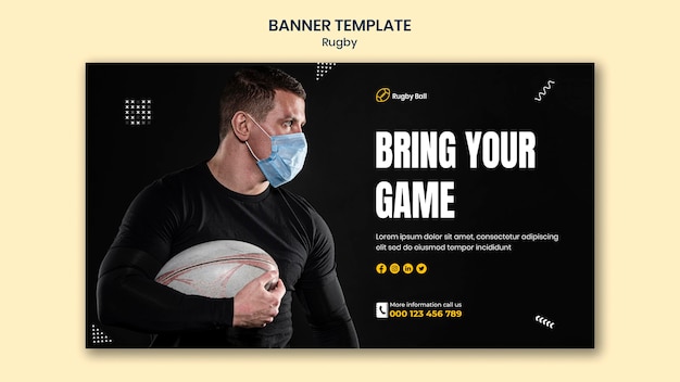 Rugby Banner Template with Photo