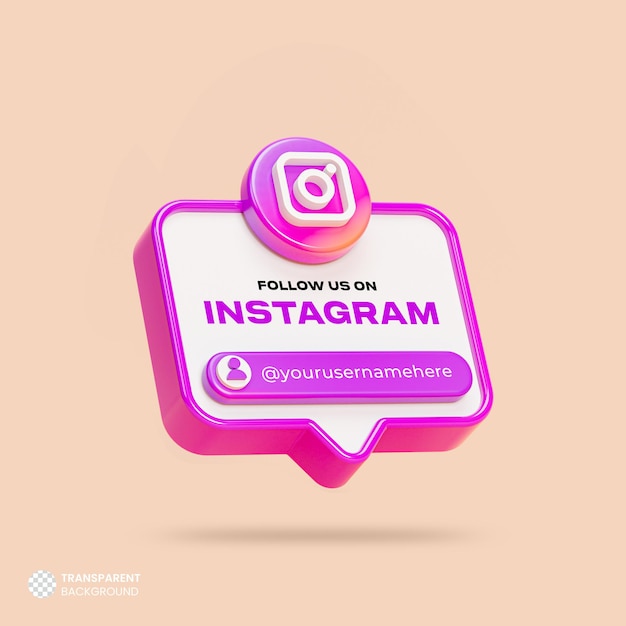 Instagram Social Media 3D Render Banner – Free Download