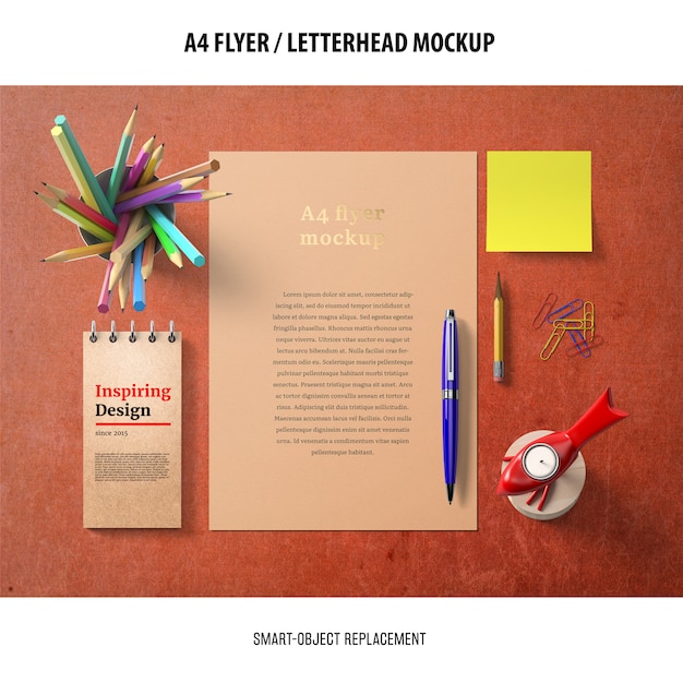 Flyer or letterhead mockup – Free Download