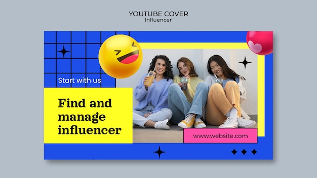 Realistic Emoji Influencer YouTube Cover – Free Download