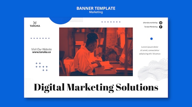 Flat design marketing template