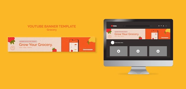 Grocery Delivery Service YouTube Banner Template