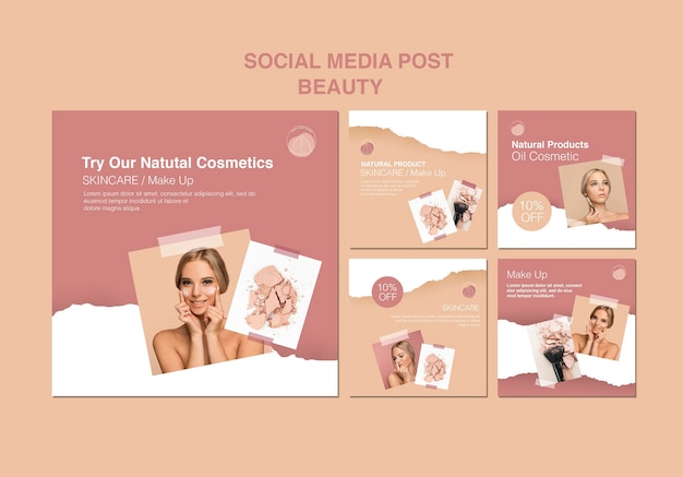 Beauty concept social media template