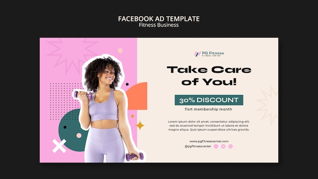 Fitness Social Media Promo Template with Geometric Design – Free Download