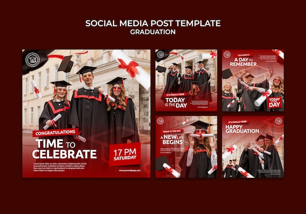 Realistic Instagram Posts Graduation Template