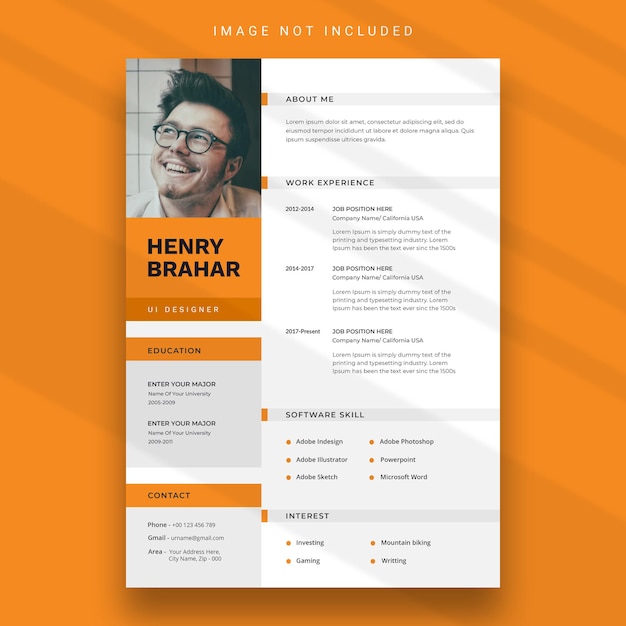 Clean Modern Resume or CV Template