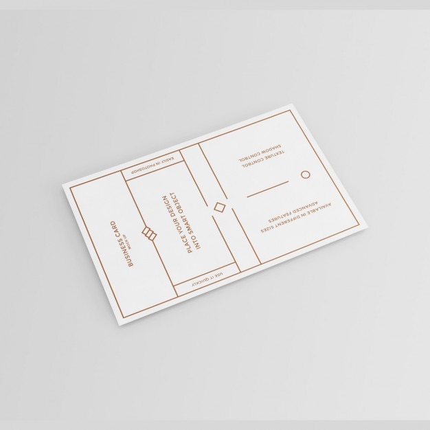 White and Golden Elements Business Card Mock Up – Free Download