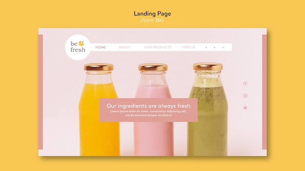 Juice Bar Landing Page Template